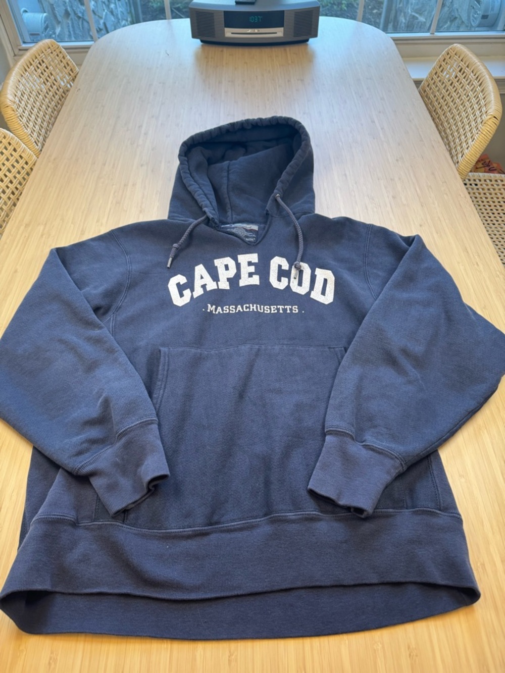 Champion Navy Cape Cod Massachusetts Pullover Hoodie Perfectly Broken In